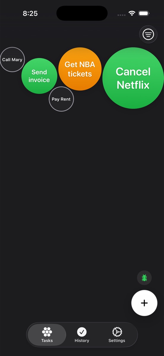 The canvas in dark mode