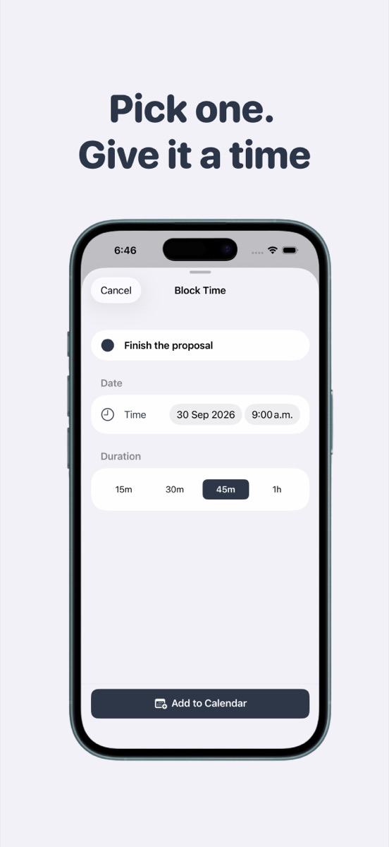 Assigning a time block to a bubble