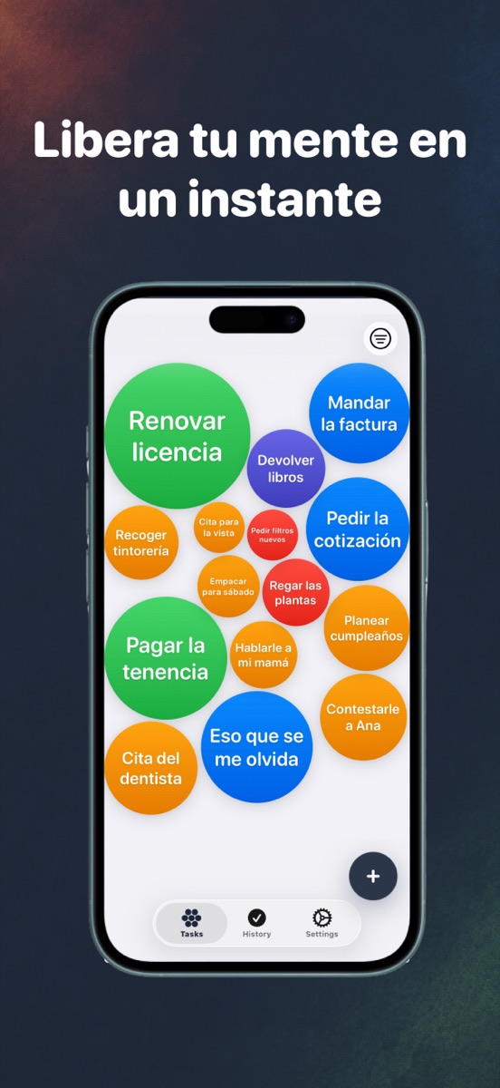 Lienzo lleno de burbujas de colores
